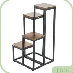 Blomsterstativ, hylde til blomster, planter, potter, fritstående, 4 hylder, loft