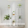 Blomsterstativ i jern - Plantestativ | Farve: Hvid | Størrelse: 94,5x25x89 cm