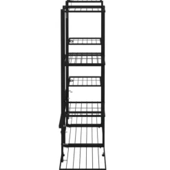Blomsterstativ i jern - Robust plantehylde | Farve: Sort | Størrelse: 94,5x25x89 cm