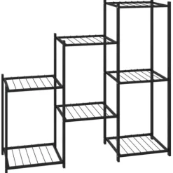 Blomsterstativ i jern - Robust plantehylde til hjørne | Størrelse: 83x25x80 cm | Farve: Sort