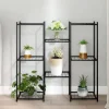 Blomsterstativ i jern til planter og opbevaring | Størrelse: 83x25x80 cm | Farve: Sort