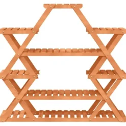 Blomsterstativ i massivt fyrretræ - Plantestativ til indendørs & udendørs brug | Størrelse: 110x25x105 cm