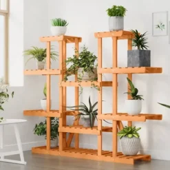 Blomsterstativ i massivt fyrretræ - Plantereol | Størrelse: 110x25x110,5 cm