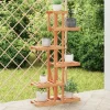 Blomsterstativ i massivt fyrretræ - Plantestativ med plads til planter | Størrelse: 75x25x140,5 cm