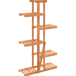 Blomsterstativ i massivt fyrretræ - Plantestativ med plads til planter | Størrelse: 75x25x140,5 cm