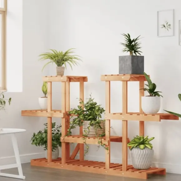Blomsterstativ i massivt fyrretræ - Plantestativ til indendørs og udendørs brug | Størrelse: 110x25x73 cm