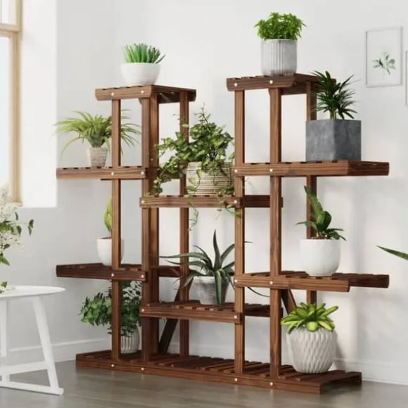 Blomsterstativ i massivt fyrretræ - Planteregale | Størrelse: 110x25x110,5 cm