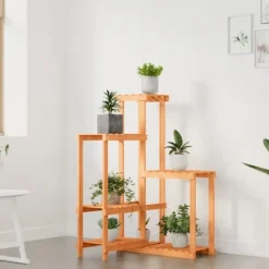 Blomsterstativ i massivt fyrretræ - Plantestativ | Størrelse: 62,5x61,5x101,5 cm
