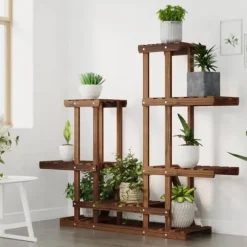Blomsterstativ i massivt fyrretræ - Planterol | Størrelse: 95x25x96 cm