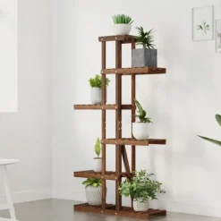 Blomsterstativ i massivt fyrretræ - Plantestativ | Størrelse: 175x25x140,5 cm