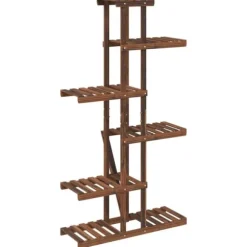 Blomsterstativ i massivt fyrretræ - Plantestativ | Størrelse: 175x25x140,5 cm