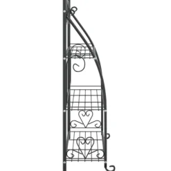 Blomsterstativ i stål – 3-hylder | Farve: Sort | Størrelse: 56x30x96 cm