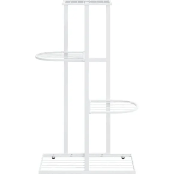 Blomsterstativ med 4 niveauer i metal - Plantestativ | Farve: Hvid | Størrelse: 43x22x76 cm