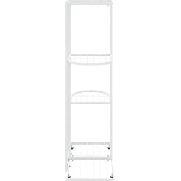 Blomsterstativ med 4 niveauer i metal - Plantestativ | Farve: Hvid | Størrelse: 43x22x76 cm