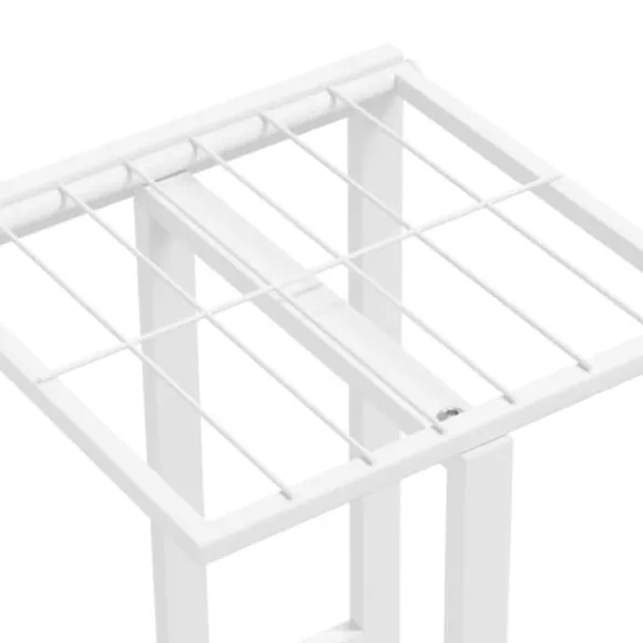 Blomsterstativ med 4 niveauer i metal - Plantestativ | Farve: Hvid | Størrelse: 43x22x76 cm