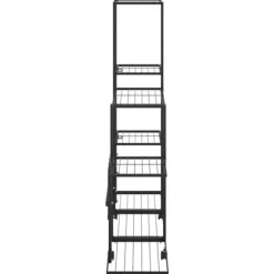 Blomsterstativ med hjul - Metal | Farve: Sort | Størrelse: 94,5x25x92,5 cm