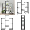 Blomsterstativ med hjul 83x25x103,5 cm jern sort - Blomsterstativ - Blomsterstativer - Home & Living