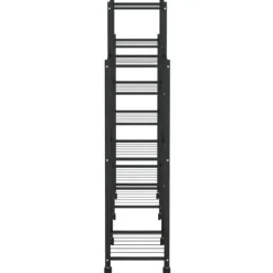 Blomsterstativ med hjul 83x25x103,5 cm jern sort - Blomsterstativ - Blomsterstativer - Home & Living