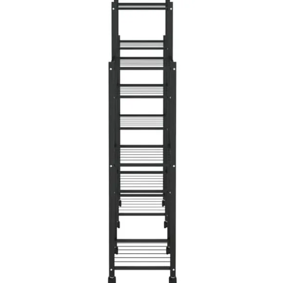 Blomsterstativ med hjul 83x25x103,5 cm jern sort - Blomsterstativ - Blomsterstativer - Home & Living