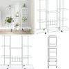 Blomsterstativ med hjul 94,5x24,5x91,5 cm jern hvid - Blomsterstativ - Blomsterstativer - Home & Living