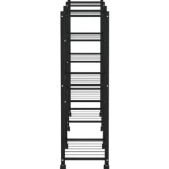 Blomsterstativ med hjul 83x25x83,5 cm jern sort - Blomsterstativ - Blomsterstativer - Home & Living