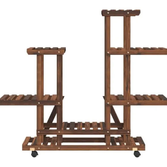Blomsterstativ med hjul 95x25x101 cm massivt fyrretræ - Blomsterstativ - Blomsterstativer - Home & Living