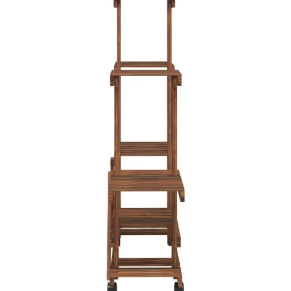 Blomsterstativ med hjul 95x25x101 cm massivt fyrretræ - Blomsterstativ - Blomsterstativer - Home & Living
