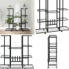 Blomsterstativ med hjul 94,5x24,5x91,5 cm jern sort - Blomsterstativ - Blomsterstativer - Home & Living