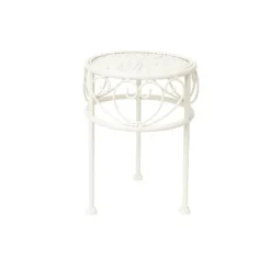 Blomsterstativ SANDY D25xH33cm, antik hvid