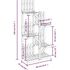 Blomsterstativ 60x25x130 cm massivt fyrretræ - Blomsterstativ - Blomsterstativer - Home & Living