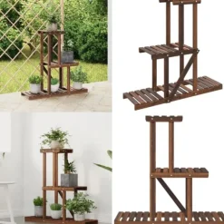 Blomsterstativ 81x25x75,5 cm massivt fyrretræ - Blomsterstativ - Blomsterstativer - Home & Living