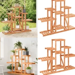 Blomsterstativ 110x25x98 cm massivt fyrretræ - Blomsterstativ - Blomsterstativer - Home & Living