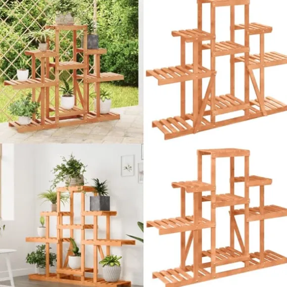 Blomsterstativ 110x25x98 cm massivt fyrretræ - Blomsterstativ - Blomsterstativer - Home & Living