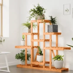 Blomsterstativ 110x25x98 cm massivt fyrretræ - Blomsterstativ - Blomsterstativer - Home & Living