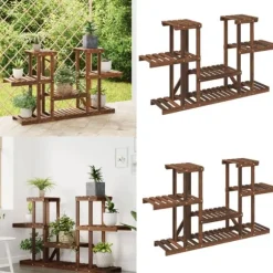 Blomsterstativ 110x25x73 cm massivt fyrretræ - Blomsterstativ - Blomsterstativer - Home & Living