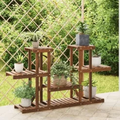 Blomsterstativ 110x25x73 cm massivt fyrretræ - Blomsterstativ - Blomsterstativer - Home & Living