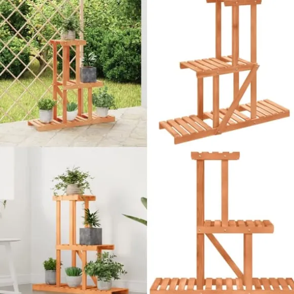 Blomsterstativ 81x25x75,5 cm massivt fyrretræ - Blomsterstativ - Blomsterstativer - Home & Living