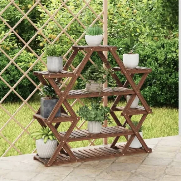 Blomsterstativ 110x25x105 cm massivt fyrretræ - Blomsterstativ - Blomsterstativer - Home & Living