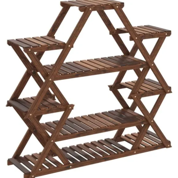 Blomsterstativ 110x25x105 cm massivt fyrretræ - Blomsterstativ - Blomsterstativer - Home & Living