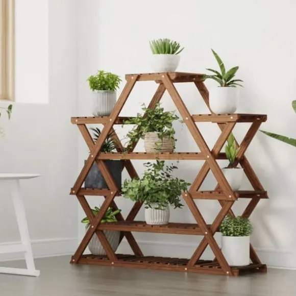 Blomsterstativ 110x25x105 cm massivt fyrretræ - Blomsterstativ - Blomsterstativer - Home & Living