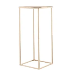 Blomsterstativer - Rektangulære Søjler - Sæt med 10 - 60 cm Højde - Metalramme - Til Bryllup og Fest - Guld