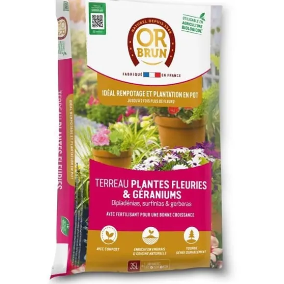 Blomstrende plante og geranijord - BROWN GOLD - OBRTGER35N - 35 L