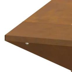 Bålsted i brun forvitret stål - Firkantet design | Størrelse: 60x60x50 cm