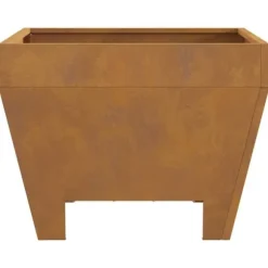 Bålsted i brun stål med ildstedslåg - Firkantet design | Størrelse: 50 x 50 x 38 cm