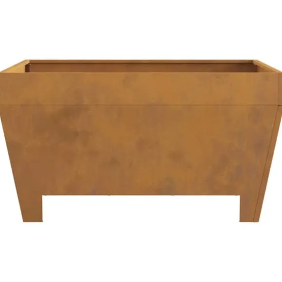 Bålsted i Forvitret Stål - Firkantet Ildsted | Størrelse: 80x80x43 cm | Farve: Brun