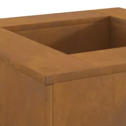 Bålsted i forvitret stål - Firkantet bålplads | Størrelse: 60 x 60 x 30 cm | Farve: Brun