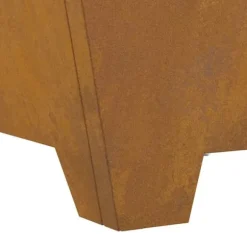 Bålsted i forvitret stål - Kvadratisk bålplads | Størrelse: 60x60x30 cm | Farve: Brun