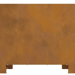 Bålsted i forvitret stål - Kvadratisk bålplads | Størrelse: 60x60x30 cm | Farve: Brun