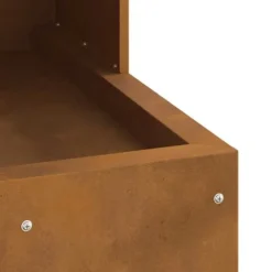 Bålsted i Forvitret Stål 50 x 50 x 100 cm - Udendørs Ildkurv | Farve: Brun