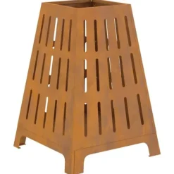 Bålsted i industrielt design - Cylindrisk ildgryde | Størrelse: 50x50x70 cm | Farve: Brun